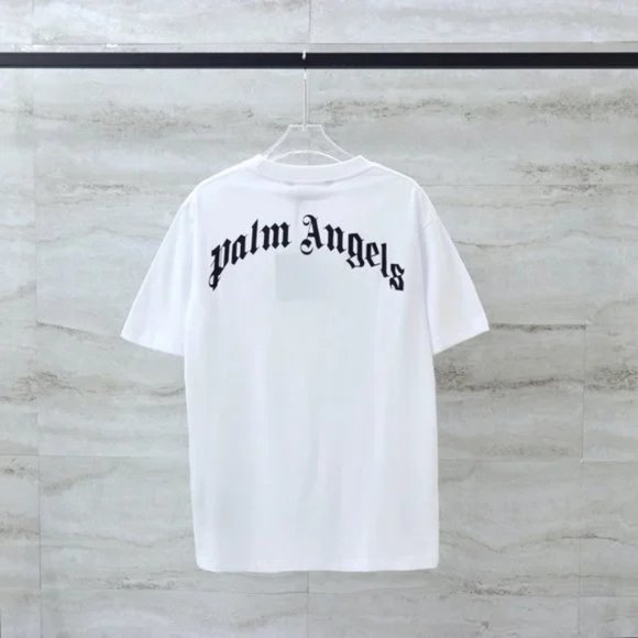 PALM ANGELS White Print Short Sleeve T-shirt - Picture 2 of 8